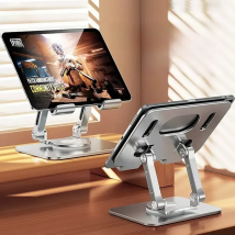 360° Rotation Tablet Stand for iPad, Adjustable Foldable Tablet Holder,Aluminum Phone Stand Compatible with iPad Pro/ Air/ Mini