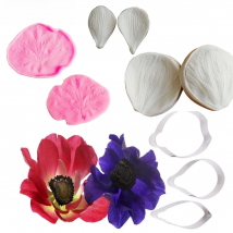 Anemone Petal Veiners Silicone Molds Fondant Sugarcraft Gumpaste Clay Water Paper Cake Decorating Tools CS227
