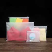 TETP 50Pcs Wholesale Frosted Zipper Bags Home T-shirt Underwear Storage Organizer Travel Clothes Bikini Packaging Resealable Bag