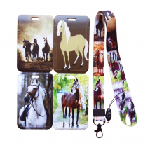 Boys Animal Horse Lanyard  ID Card Holder Office Worker Cardholder Horses Credit Card Case Card Protector Christmas Gift