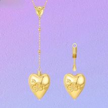 DCARZZ Ldr Heart Locket Necklace Opening Urn Pendant Neck Chain Jewelry for Women Girls