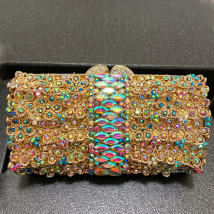 AB Rhinestone Evening Clutches Diamond  Bags For Wedding And Party Purse Best Christmas Gift Luxury Women’s Gold Flower Bags