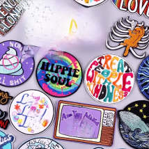 Hippie Postive Words Patch Iron On Patches For Clothing Thermoadhesive Patches For Clothes Fusible Embroidered Patch Stickers