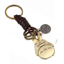 Punk Vintage Genuine Leather Cute Pet Keychain Bag Pendant porte clef Charm Car Key Chain Ring Holder Novelty Jewelry Gift FY023