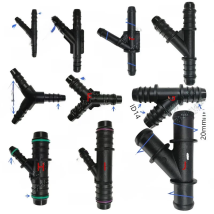 ID6 ID8 ID10 ID14 20mm plastic Tee connector general Fuel line quick connector Y type connector 2pcs a lot