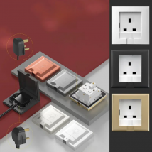 UK Plug 13A Wall Embedded Socket Panel, Hidden Wall 220V Electrical Socket, Model 86 Refrigerator Invisible Power Outlet