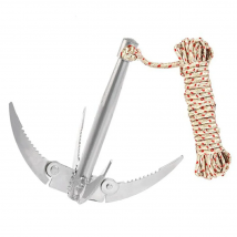Folding Boats Anchor Grappling Hook Survival Tool with Rope Fishing Supplies Fishing and Rope Grapin