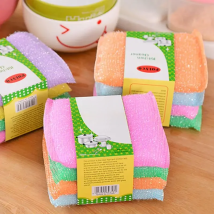 Kitchen nonstick oil scouring pad oil cleaning cloth washing cloth to wash cloth towel brush bowl cloth sponge 4 pcs