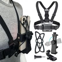Phone Chest Mount Strap Belt Harness For 360 Mobile Cell Phone Clip Holder For iPhone 13 Xiaomi Samsung Gopro Hero 10 9 8 7