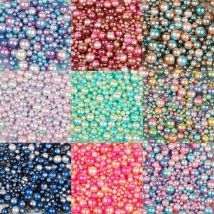 3/4/5/6/8/10mm Rainbow color No Hole Acrylic ABS Imitation pearl beads charm loose beads Nail Art Decorations DIY Jewelry making