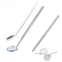 1/5Pcs Stainless Steel Dental Mirror 16cm Oral Hygiene Care Tool Dentist Clinic Teeth Whitening Clean Inspection Mouth Mirror