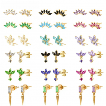 925 Silver Needle Crown Earrings Shiny Zirconia Crystal Flower Stud Earrings for Women Girl Party Sweet Cute Jewelry Gift