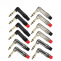 2pcs/lot 6.35mm Right Angle Male Plug  Mono/Stereo Jack Wire Connector Guitar Microphone MIC Audio Connector Factory Wholesales