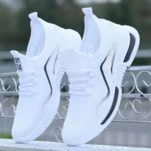 Men Shoes Slip on Fashion Sneakers Male Sport Running Shoes Breathable Gym Training Walking Tennis Shoes Non Slip Workout Flats