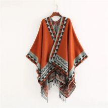 Indian Style Fashion Geometric Tassel Pashmina Poncho And Capes Coat Women Scarfs Autumn Winter Warm Shawl Cachemire Scarves
