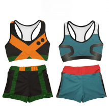 Anime My Hero Academia Midoriya Izuku Deku Bakugou Sports Vest Bra Shorts Suit Sport Swimsuit Two-piece Suit Cosplay Costume