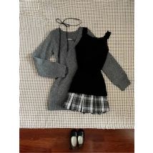 Autumn Winter Woman Gyaru Coquette V-neck French Vintage Sweater Long Sleeve Pullovers Knitwears 2000s Aesthetic Old Money Thick