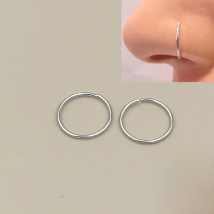 925 silver nose ring lip ring piercing jewelry for women cartilage tragus helix hoop earring small tiny seamless little sleeper