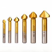 6pcs 6.3-20.5mm Countersink Drill Bit 3 Flute HSS Titanium Coated Chamfering Cutter Countersink Drill Bit Wood Metal Hole Cutter