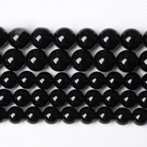 AAAAA Natural Black Agates Round Loose Beads Onyx Loose Beads 15" 4 6 8 10 12 14 16 mm Diy Bracelet Necklace For Jewelry Making