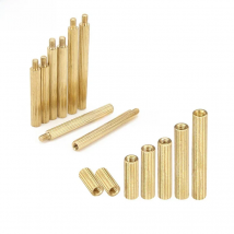 50pcs Solid Brass Copper M2 Round Standoff Spacer Support Pillar Column M-F F-F Male-Female Female For PCB Board length=3-35mm