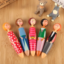 1 PCs Korean Stationery Cartoon Puppet Ballpoint Pen Doll Villain Student Stationery Garden Bead Pen Cute Stationary Wholesale