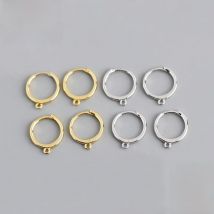 TrustDavis Real 925 Sterling Silver Fashion Vintage Closed Circular Earrings Handmade DIY Accessories Wholesale DZ1702