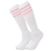 Contrast Color Pink White JK Striped Stockings Sports Dance Middle Tube Casual Socks Street Style Women Cosplay Over Knee Socks