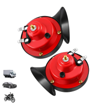 2pcs Red 120db Super Horn For 12V Power Supplies Car Boat Motorcycles Automotive Loudspeaker Car Speaker Sound Signal
