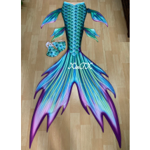 NEW!HD Printing Adults Mermaid Tail Skin Swimming Suit For Cosplay Photoshooting Women Tail Can Add Monofin