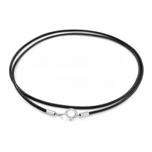 925 silver needle Buckle Black Leather Cord Wax Rope Link Chain Choker Necklace Men Jewelry Gifts for Pendant Jewelry Making