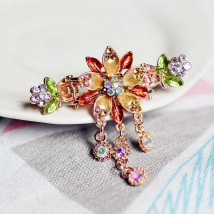 muylinda Vintage Enamel Flower Hair Claw Jewelry Charm Rhinestone Hair Clip Hair Accessories For Women