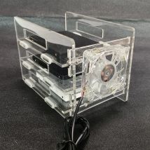 Mobile hard disk placing fan cooling bracket Storage rack 2.5 inch ssd case Transparent placing rack Multi-layer hard disk rack