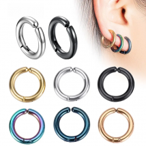 1Pair/2Pcs Small Round Circle Ear Clip Hoop Earrings For Man/Women No Piercing Fake Cartilage Earring Stainless Steel Jewelry