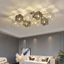 Modern Living Room Chrome Led Ceiling Lamp Lustre  Luminarias  Fixtures K9 Crystal Chandelier Lighting Art Decor