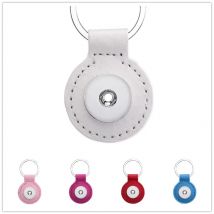 New PJ8010 Round Colorful Real leather snap Keychains Simple fit DIY 18MM snap buttons unisex wholesale