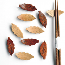 1 Pc Wooden Leaf Shape Chopsticks Holder Knife Stand Spoon Rest Fork Rack Dinner Tableware Stand Kitchen Accessories