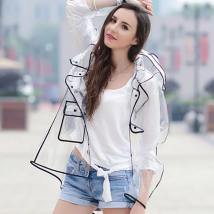 New Fashion Women's Transparent Thicken Plastic Raincoat Travel Waterproof Rainwear Adult Poncho Outdoor Rain Coat