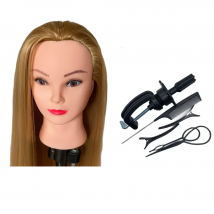 30" Straight Synthetic fiber Training Head Mannequins Head For Makeup Hair braiding Practice Salon Head Hairdresser Styling Tool
