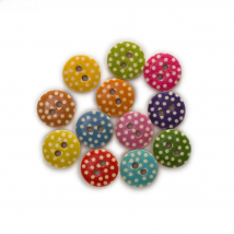50pcs Dot Printing Pastoral style Round Wood buttons Sewing Scrapbook Clothing Gifts Crafts Handwork Home Decoration 11-18mm
