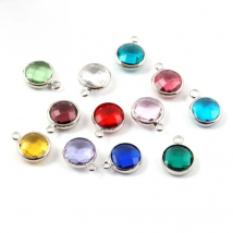 20pcs/Lot Colorful 8mm Crystal Birthstone Charms for Jewelry Making Bracelets Necklace Pendant Accessaries Wholesale Item Gifts