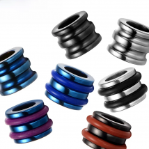 REAMOR 10pcs Blue Metal Stainless Steel 6mm Hole Multi-ring Spacer Beads for Bracelet Paracord Knife Lanyard Jewelry Making DIY