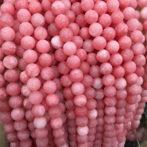 Wholesale Natural Stone Matte Frosted Rose Pink Jadee Beads 6MM 8MM 10MM 12MM For Bracelet Necklace Making RPJ30