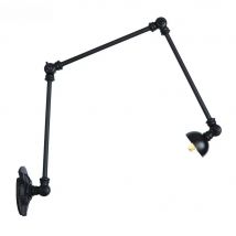 Long Swing Arm Wall Light Adjustable Joint Loft Foldable Arms American Iron Black Wall Lamp Vintage Bedroom Study Reading Lamps