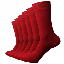 Match-Up  Men Bamboo red Socks Breathable Anti-Bacterial man Business Dress Socks (6 Pairs/Lot)