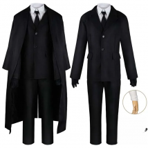 Homchee Trends COS Dazai Cosplay Costume Black Trench Jacket Dazai Osamu Outfits Uniform Halloween Kostum For Anime Comic Con
