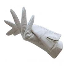 Spring leather gloves 2021 new ladies sheepskin white single lining leather gloves leather fashion autumn beautiful free genuine
