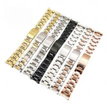 Rolamy 19 20mm Watch Band Strap Wholesale 316L Stainless Steel Tone Rose Gold Silver Watchband Oyster Bracelet For Dayjust
