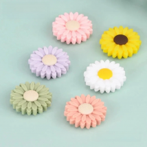 LOFCA 10pcs 22mm Chrysanthemum Sunflower Mini Silicone Beads DIY Beads to make bracelets Necklace  keychain wholesale