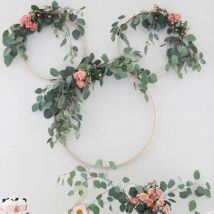 Wedding Decoration Artificial Plants Leaves Garland Handmade Flowers Hoop Wreath Hanging Birthday Party Wedding Decoration Home